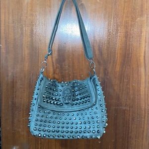 Studded skull purse